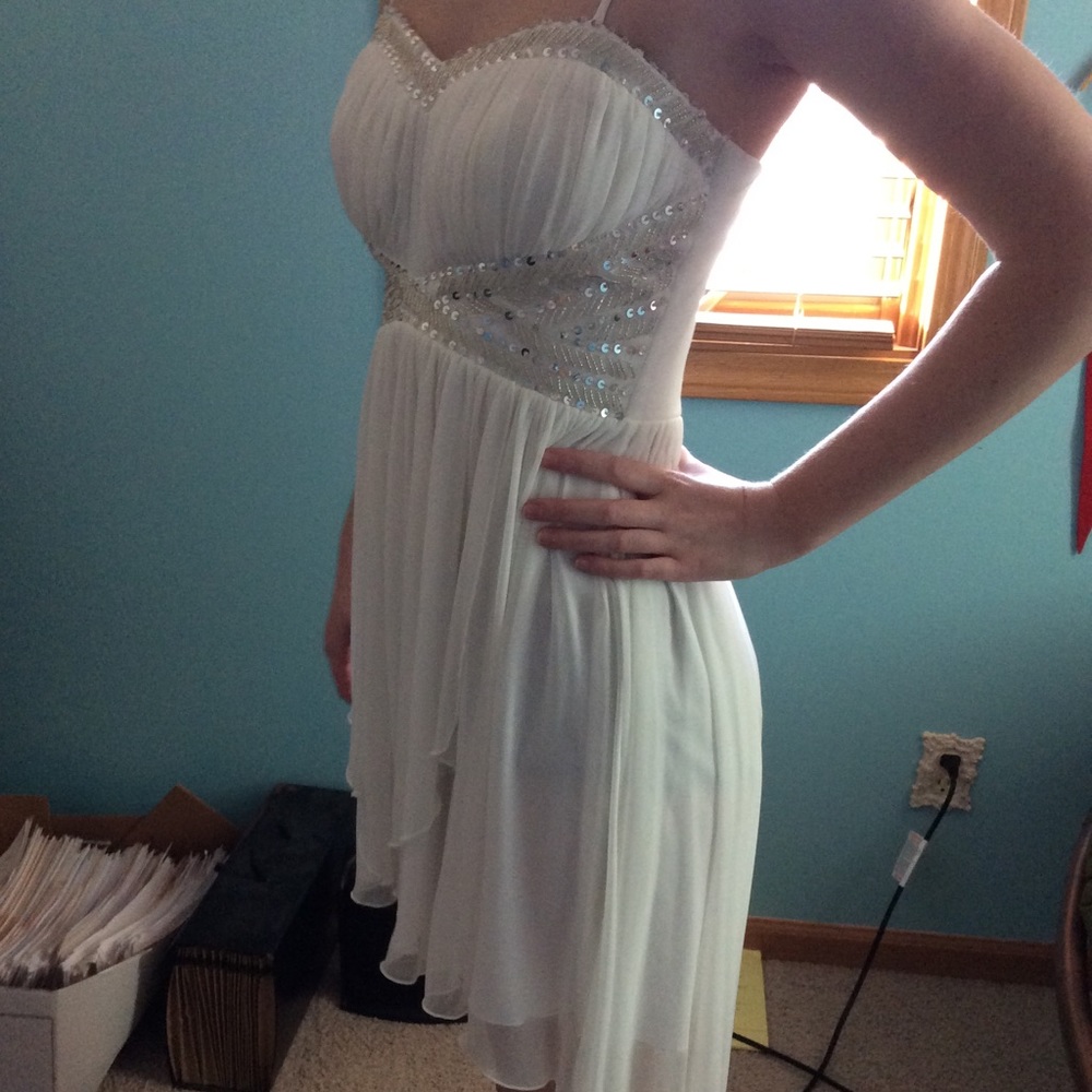 Cute white sequence lined dress